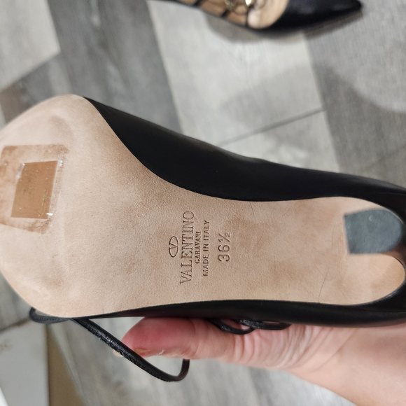 VALENTINO Studded Black Lace-Up Heels - Picture 9 of 12